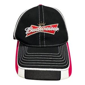 NASCAR Budweiser 4 Cap Hat Size LG/XL‎ Stewart Haas Fitted Harvick Black Red
